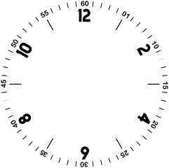 Number Diget Hour Minuts Analog  Clock Points