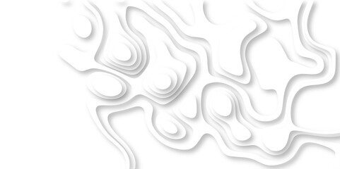 Modern white wavy vector background. Abstract luxury modern background realistic papercut decoration textured with wavy layers 3d topography relief vector design Contour maps. curved layers.	