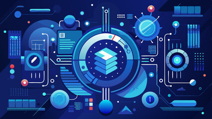 Obraz premium Modern Blue Technology Background Abstract High Tech Aesthetic vector