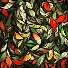 seamless pattern with red flowers