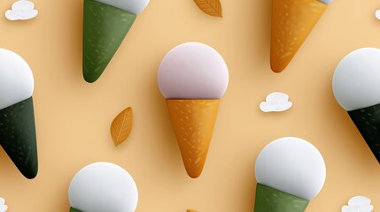 Colorful Ice Cream Cone Pattern