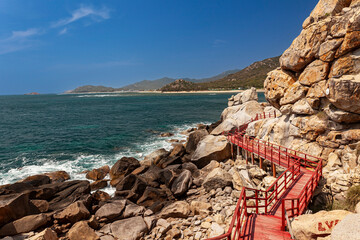 Rocky coast at Hang Rai,Nui Chua-National Park,Vinh Hy,Ninh Thuan province,Vietnam,Asia