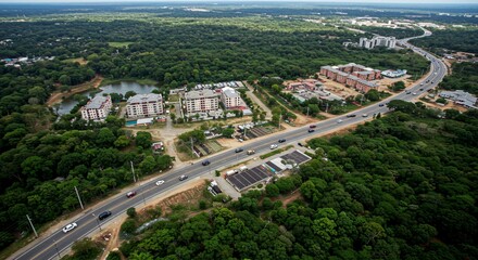 Fototapeta premium a view of a city from above