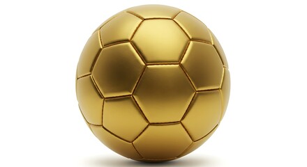 Fototapeta premium Golden soccer ball egg isolated on white background