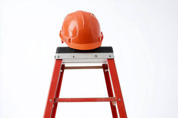 Yellow construction hard hat and safety equipment for industrial work