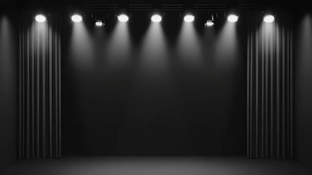 Dark Stage with Spotlight Illumination