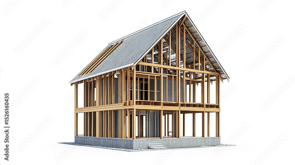 Aufkleber modern house design featuring wooden frame structure with spacious layout and large windows