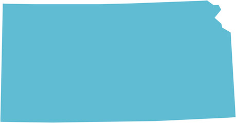 Obraz premium Kansas(KS) Editable Blue Vector Map – High-Resolution SVG, Printable & Scalable for Designers, Infographics, and Commercial Use