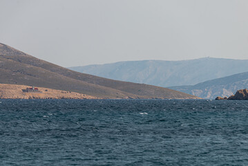 Prvic Island, Adriatic Sea. View from Baska, Krk Island, Croatia