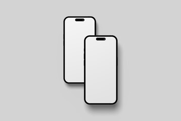 Top View Two Phone Screens Display Mockup