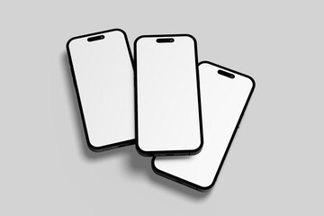 Three Random Phone Screens Display Mockup