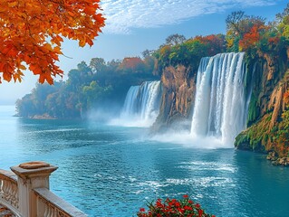 Serene Blue Water Landscape