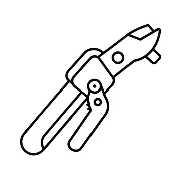 black outline pruning shears isolated clip art preview