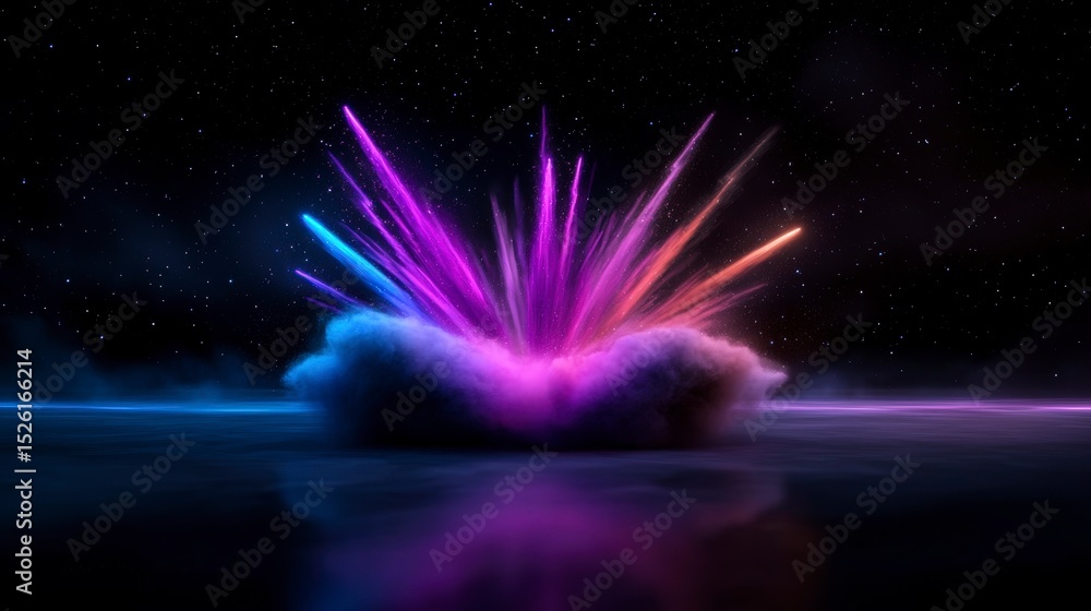 Poster abstract vibrant energy flow. dynamic colorful power surge a captivating visual journey through a re