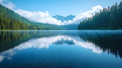 Serene Mountain Lake Reflection