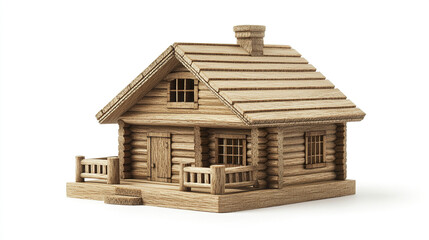 wooden house model made primarily from wood, showcasing warm and rustic design