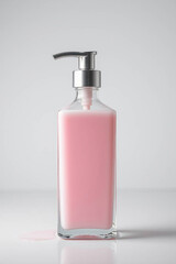  Pink Rosewater Mist Spray Frozen Mid Air Over Facial Rose Background