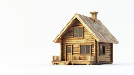 charming wooden house with rustic design, featuring sloped roof and large windows