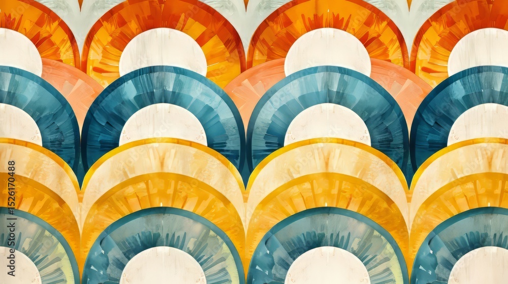 Aufkleber the image shows a seamless, geometric pattern composed of overlapping arches.