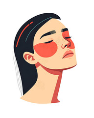 face asymmetry illustration for stroke warning infographic flat style