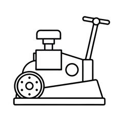 Fototapeta premium Simple line art illustration of a concrete floor grinding and polishing machine for construction and maintenance.