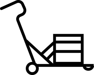 silhouette of hand Pallet Jack Vector Icon, Premium download icons of luggage cart Logistics Delivery, Minimalist template design elements, Jack Stacked With Boxes Thin Line art, for mobile app