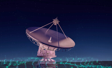 Satellite dish for digital telecommunication