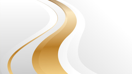 Elegant white and gold luxury wave background. Abstract modern wallpaper. Suitable for templates, banners, cards, covers, sales, events, awards, websites, web pages, and more