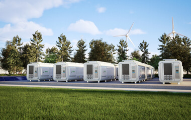 Group of energy storage systems or battery container units