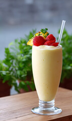 Glass of Berry Smoothie Isolated