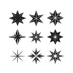 Obraz premium Nine black starburst shapes graphic design elements