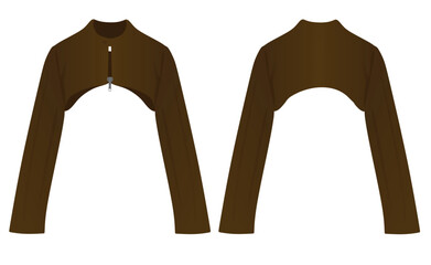 Woman brown bolero. vector illustration	