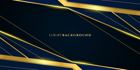 Elegant dark blue and gold luxury abstract background suitable for banner, award, celebration, anniversary, promotion, advertisement