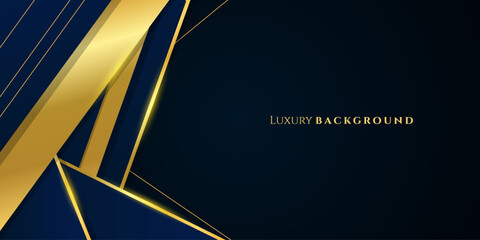 Elegant dark blue and gold luxury abstract background suitable for banner, award, celebration, anniversary, promotion, advertisement