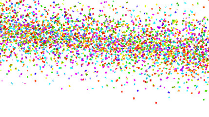 Colorful Confetti Scattered on White Background