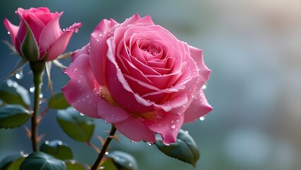 Vibrant Pink Rose in Full Bloom