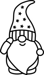 USA Independence Day gnomes outline vector isolated.
Cute 4th of July gnome characters black line illustration design.
Transparent background. 