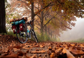 cycling in the woods