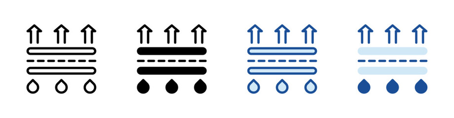 Moisture Wicking Multistyle Vector Icon Isolated On White Background