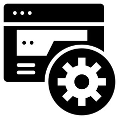page online cyber system setting gear solid glyph icon