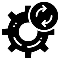 system gear setting reboot solid glyph icon