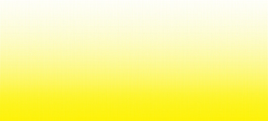 Seamless dotted halftone gradient border. Yellow vector halftone dot bottom to top gradation. Pure yellow bright horizontal geometric background. CMYK effect seamless pattern. Abstract pixelated bg