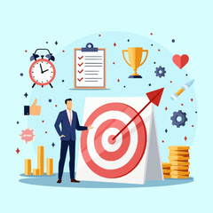 business man with target and money