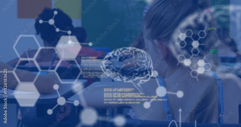 Poster image of data processing over diverse schoolchildren learning