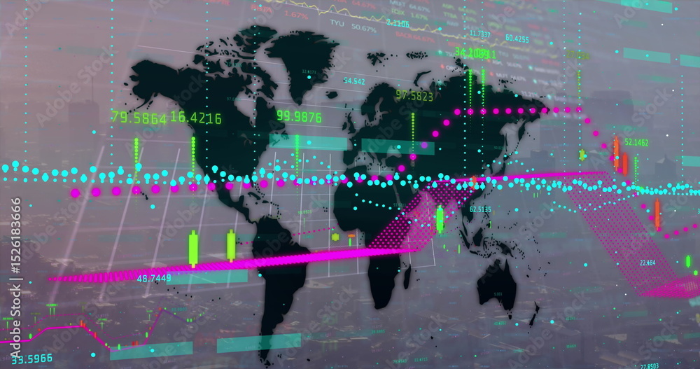 Poster image of world map and network of connections over world map