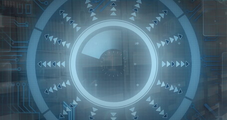 Image of scope and data processing over computer servers