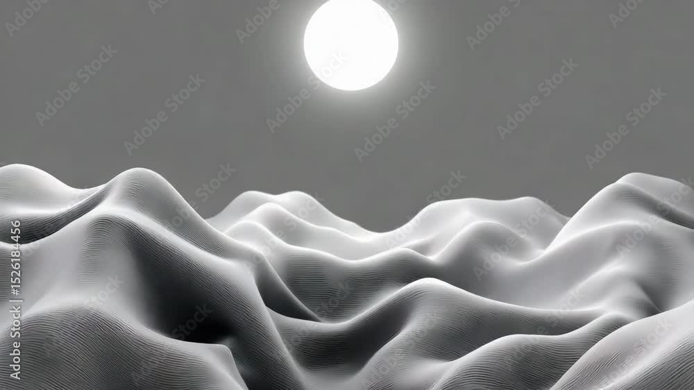 Aufkleber 3d background dynamic dimension abstract 3d landscape with curved forms and soft shadows