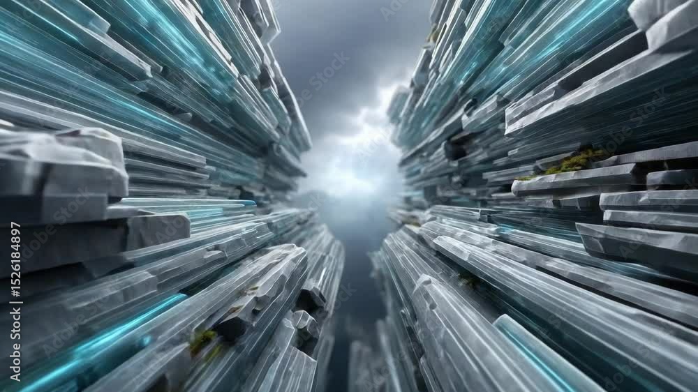 Aufkleber 3d background dynamic dimension abstract futuristic landscape with dynamic perspective and depth