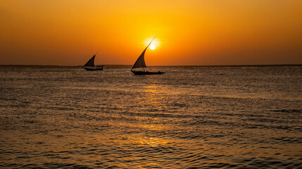 Sonnenuntergang in Sansibar,  Tansania