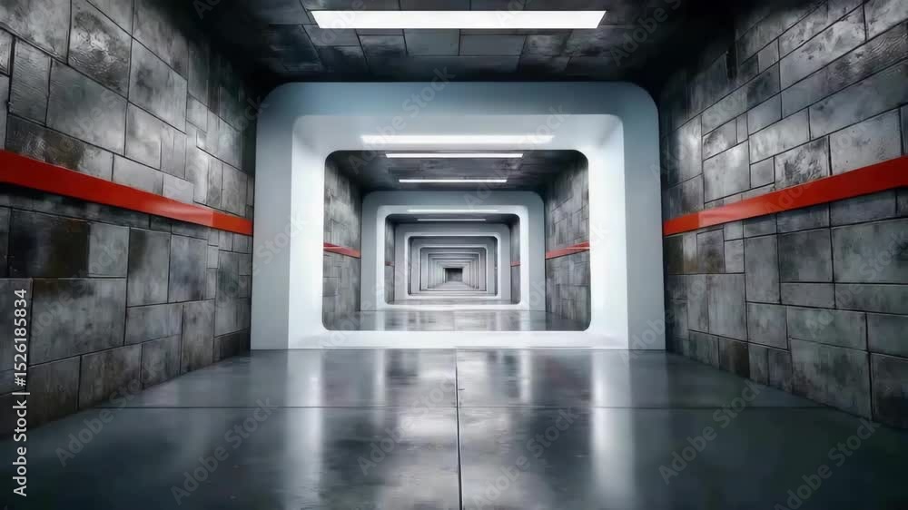Poster 3d background dynamic dimension futuristic perspective of a modern hallway with symmetrical design